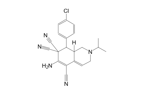 5,7,7(1H)-isoquinolinetricarbonitrile, 6-amino-8-(4-chlorophenyl)-2,3,8,8a-tetrahydro-2-(1-methylethyl)-, (8S,8aR)-