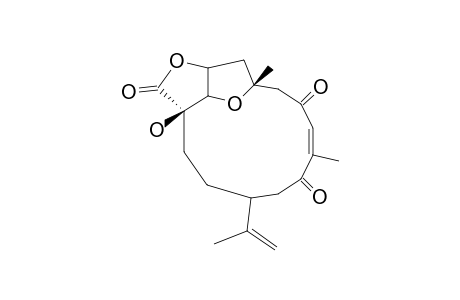 (+)-(1R*,2S*,3R*,5R*,12S*,8Z)-2,5-EPOXY-1-HYDROXY-12-ISOPROPENYL-5,9-DIMETHYL-7,10-DIOXOCYCLOTETRADECA-8-ENE-1,3-CARBOLACTONE;(CORALLOIDOLIDE-D)