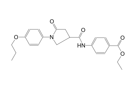 benzoic acid, 4-[[[5-oxo-1-(4-propoxyphenyl)-3-pyrrolidinyl]carbonyl]amino]-, ethyl ester