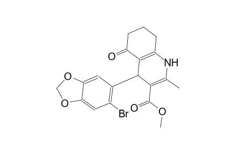 methyl 4-(6-bromo-1,3-benzodioxol-5-yl)-2-methyl-5-oxo-1,4,5,6,7,8-hexahydro-3-quinolinecarboxylate