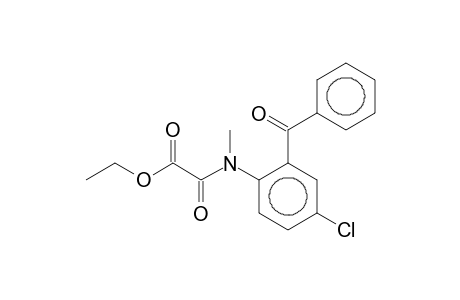 2-Oxoglycine, N-(2'-benzoyl-4'-chlorophenyl)-N-methyl-, ethyl ester