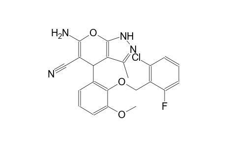 pyrano[2,3-c]pyrazole-5-carbonitrile, 6-amino-4-[2-[(2-chloro-6-fluorophenyl)methoxy]-3-methoxyphenyl]-1,4-dihydro-3-methyl-