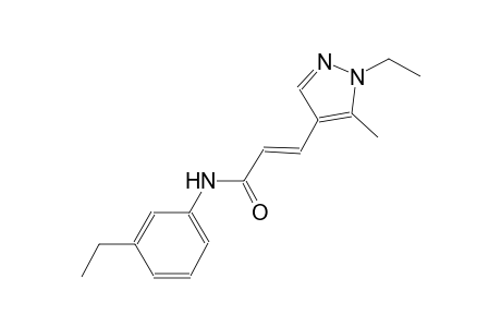(2E)-3-(1-ethyl-5-methyl-1H-pyrazol-4-yl)-N-(3-ethylphenyl)-2-propenamide