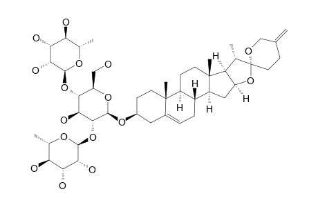 SANSEVISTATIN_2;3-BETA-O-[ALPHA-L-RHAMNOPYRANOSYL-(1->2)]-[ALPHA-L-RHAMNOPYRANOSYL-(1->4)]-BETA-D-GLUCOPYRANOSYL-SPIROSTA-5,25(27)-DIENE