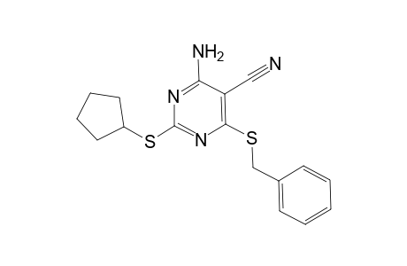 4-Amino-6-benzylthio-2-cyclopentylthio-5-cyanopyrimidine