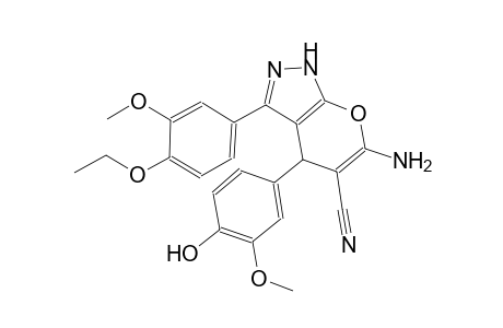 6-Amino-3-(4-ethoxy-3-methoxy-phenyl)-4-(4-hydroxy-3-methoxy-phenyl)-2,4-dihydropyrano[2,3-c]pyrazole-5-carbonitrile