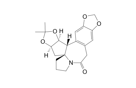 (3a.alpha.,4aS(*),15b.beta.,15c.alpha.)-(+-)-3a,6,7,10,15b,15c-Hexahydro-2,2-di-methyl-5H-[1,3]dioxolo[4,5-h]-1,3-dioxolo[4,5]cyclopenta[1,2-a]pyrrolo[2,1-b]-[3]benzazepin-9(4H)-one