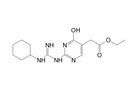 2-(3-cyclohexylguanidino)-4-hydroxy-5-pyrimidineacetic acid, ethyl ester