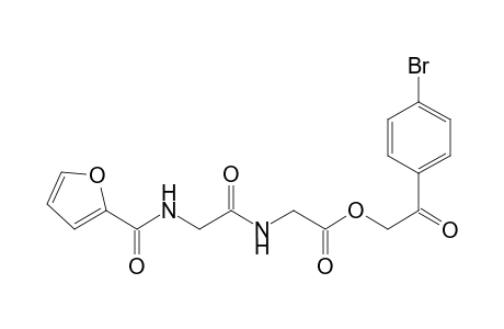 Acetic acid, [[[(2-furanylcarbonyl)amino]acetyl]amino]-, 2-(4-bromophenyl)-2-oxoethyl ester