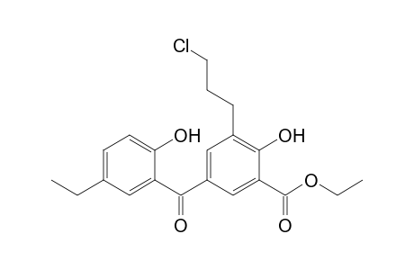 Ethyl 3-(3-chloropropyl)-2-hydroxy-5-(2-hydroxy-5-ethylbenzoyl)benzoate
