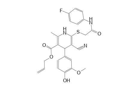 allyl 5-cyano-6-{[2-(4-fluoroanilino)-2-oxoethyl]sulfanyl}-4-(4-hydroxy-3-methoxyphenyl)-2-methyl-1,4-dihydro-3-pyridinecarboxylate