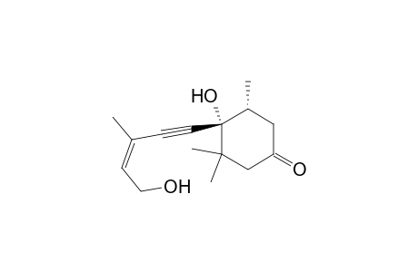 Cyclohexanone, 4-hydroxy-4-(5-hydroxy-3-methyl-3-penten-1-ynyl)-3,3,5-trimethyl-, [4R-[4.alpha.,4(Z),5.alpha.]]-