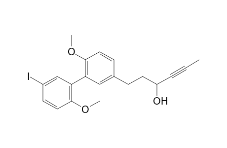 1-[3-(5-iodo-2-methoxy-phenyl)-4-methoxy-phenyl]hex-4-yn-3-ol