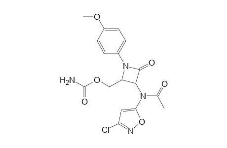 3-[(3'-Chloroisoxazol-5'-yl)acetylamino]-1-(4'-methoxyphenyl)-4-[(carbamoyl)oxymethyl]-2-azetidinone