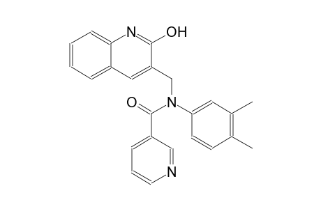 N-(3,4-dimethylphenyl)-N-[(2-hydroxy-3-quinolinyl)methyl]nicotinamide