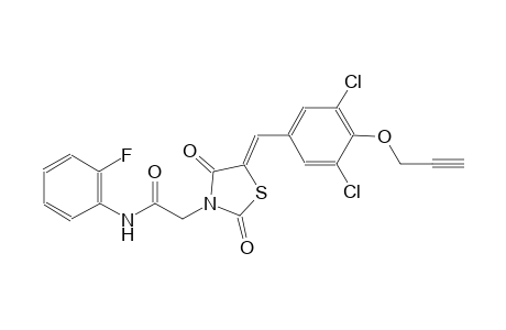 2-{(5Z)-5-[3,5-dichloro-4-(2-propynyloxy)benzylidene]-2,4-dioxo-1,3-thiazolidin-3-yl}-N-(2-fluorophenyl)acetamide