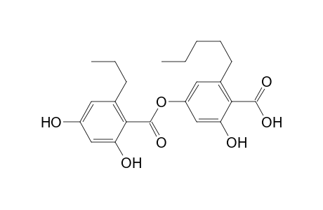 Benzoic acid, 2,4-dihydroxy-6-propyl-, 4-carboxy-3-hydroxy-5-pentylphenyl ester