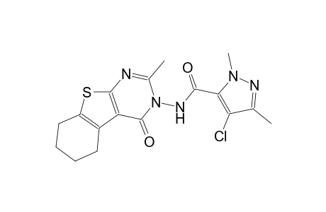 4-chloro-1,3-dimethyl-N-(2-methyl-4-oxo-5,6,7,8-tetrahydro[1]benzothieno[2,3-d]pyrimidin-3(4H)-yl)-1H-pyrazole-5-carboxamide