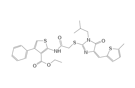 ethyl 2-{[({(4E)-1-isobutyl-4-[(5-methyl-2-thienyl)methylene]-5-oxo-4,5-dihydro-1H-imidazol-2-yl}sulfanyl)acetyl]amino}-4-phenyl-3-thiophenecarboxylate