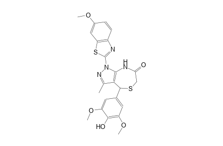 1H-pyrazolo[3,4-e][1,4]thiazepin-7(6H)-one, 4,8-dihydro-4-(4-hydroxy-3,5-dimethoxyphenyl)-1-(6-methoxy-2-benzothiazolyl)-3-methyl-