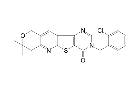 8H-Pyrano[3'',4'':5',6']pyrido[3',2':4,5]thieno[3,2-d]pyrimidin-4(3H)-one, 3-[(2-chlorophenyl)methyl]-7,10-dihydro-8,8-dimethyl-