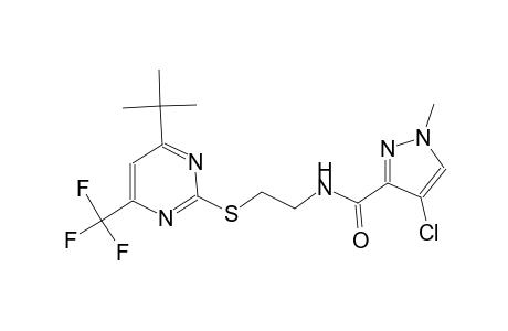 N-(2-{[4-tert-butyl-6-(trifluoromethyl)-2-pyrimidinyl]sulfanyl}ethyl)-4-chloro-1-methyl-1H-pyrazole-3-carboxamide