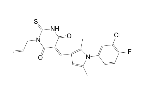 (5E)-1-allyl-5-{[1-(3-chloro-4-fluorophenyl)-2,5-dimethyl-1H-pyrrol-3-yl]methylene}-2-thioxodihydro-4,6(1H,5H)-pyrimidinedione