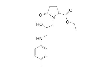 1-(2-Hydroxy-3-(4-methylphenylamino)-propyl)-5-oxo-pyrrolidine-2-carboxylic acid ethyl ester