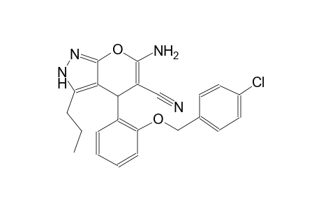 6-amino-4-{2-[(4-chlorobenzyl)oxy]phenyl}-3-propyl-2,4-dihydropyrano[2,3-c]pyrazole-5-carbonitrile