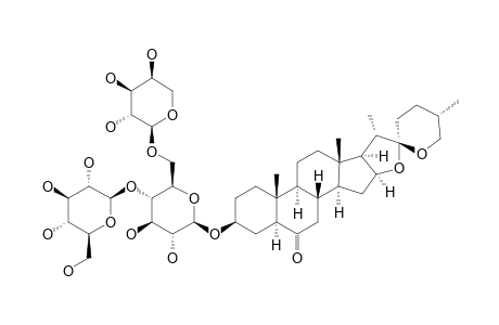 SMILAXIN-B;LAXOGENIN-3-O-BETA-D-GLUCOPYRANOSYL-(1->4)-[ALPHA-L-ARABINOPYRANOSYL-(1->6)]-BETA-D-GLUCOPYRANOSIDE
