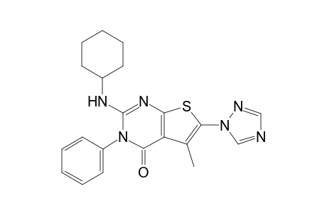 2-Cyclohexylamino-5-methyl-3-phenyl-6-(1H-1,2,4-triazol-1-yl)thieno[2,3-d]pyrimidin-4(3H)-one