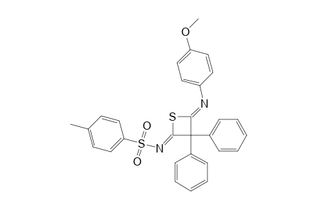 N-(4-((4-methoxyphenyl)imino)-3,3-diphenyl-2-thiethanylidene)-4-methyl-benzenesulfonamide