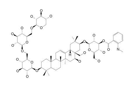 SITAKISOSIDE_XIII;3-O-BETA-D-XYLOPYRANOSYL-(1->6)-BETA-D-GLUCOPYRANOSYL-(1->6)-BETA-D-GLUCOPYRANOSIDO-21-O-3-N-METHYLANTHRANI