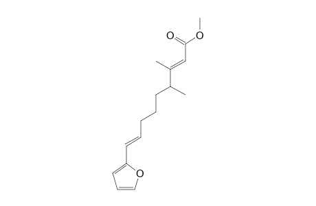 Methyl (2E,8E)-3,4-dimethyl-9-(2-furyl)nona-2,8-dienoate