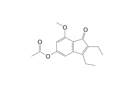 2,3-Diethyl-5-acetoxy-7-methoxyindenone