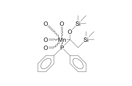 2,2-Diphenyl-1,1,1,1-tetracarbonyl-3-trimethylsiloxy-3-trimethyl-silylmethyl-1-mangana-2-phospha-cyclopropane