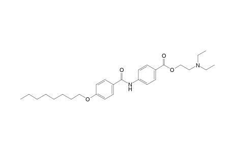 p-[p-(octyloxy)benzamido]benzoic acid, 2-(diethylamino)ethyl ester