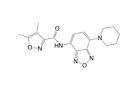4,5-dimethyl-N-[7-(1-piperidinyl)-2,1,3-benzoxadiazol-4-yl]-3-isoxazolecarboxamide