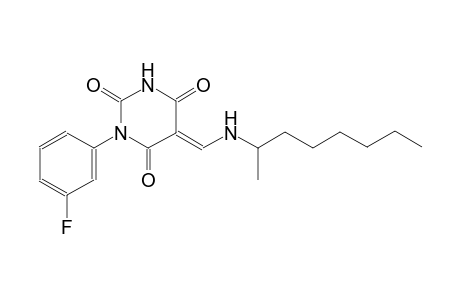 (5E)-1-(3-fluorophenyl)-5-{[(1-methylheptyl)amino]methylene}-2,4,6(1H,3H,5H)-pyrimidinetrione