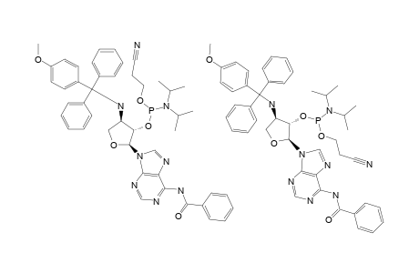 #35B;N(6)-BENZOYL-9-[2'-O-[(2-CYANOETHOXY)-(DIISOPROPYLAMINO)-PHOSPHINO]-3'-N-DEOXY-3'-[(4-METHOXYPHENYL)-DIPHENYLMETHYL]-ALPHA-L-THREO-FURANOSYL]-ADENINE