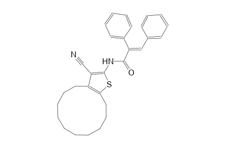(2E)-N-(3-cyano-4,5,6,7,8,9,10,11,12,13-decahydrocyclododeca[b]thien-2-yl)-2,3-diphenyl-2-propenamide