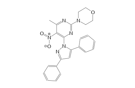 4-[4-(3,5-diphenyl-1H-pyrazol-1-yl)-6-methyl-5-nitro-2-pyrimidinyl]morpholine