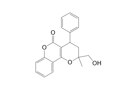 2H,5H-Pyrano[3,2-c][1]benzopyran-5-one, 3,4-dihydro-2-(hydroxymethyl)-2-methyl-4-phenyl-