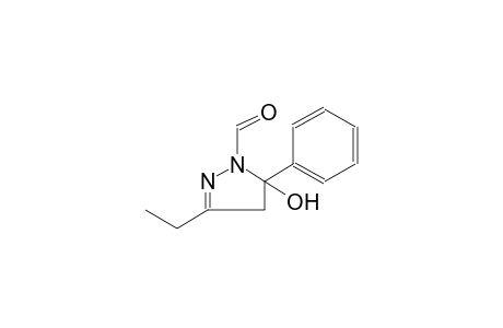3-ethyl-5-hydroxy-5-phenyl-4,5-dihydro-1H-pyrazole-1-carbaldehyde