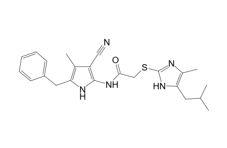 N-(5-benzyl-3-cyano-4-methyl-1H-pyrrol-2-yl)-2-{[4-methyl-5-(2-methylpropyl)-1H-imidazol-2-yl]sulfanyl}acetamide