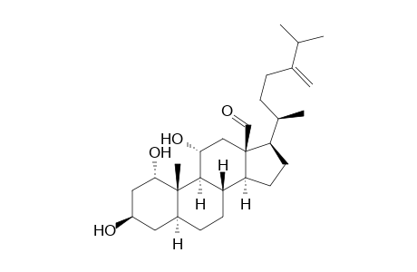 24-Methylene-1.alpha.,3.beta.,11.alpha.-trihydroxy-5.alpha.-cholestan-18-al