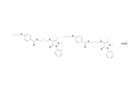 p-propoxybenzoic acid, 3-[(antripyrinylmethyl)amino]-1-propyl ester, hydrogen sulfate