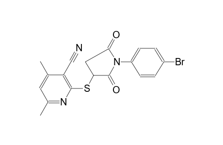 2-{[1-(4-bromophenyl)-2,5-dioxo-3-pyrrolidinyl]sulfanyl}-4,6-dimethylnicotinonitrile