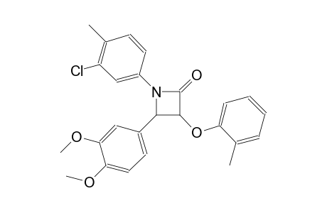 1-(3-Chloranyl-4-methyl-phenyl)-4-(3,4-dimethoxyphenyl)-3-(2-methylphenoxy)azetidin-2-one