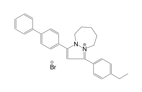 1-[1,1'-biphenyl]-4-yl-3-(4-ethylphenyl)-5H,6H,7H,8H,9H-pyrazolo[1,2-a][1,2]diazepin-4-ium bromide